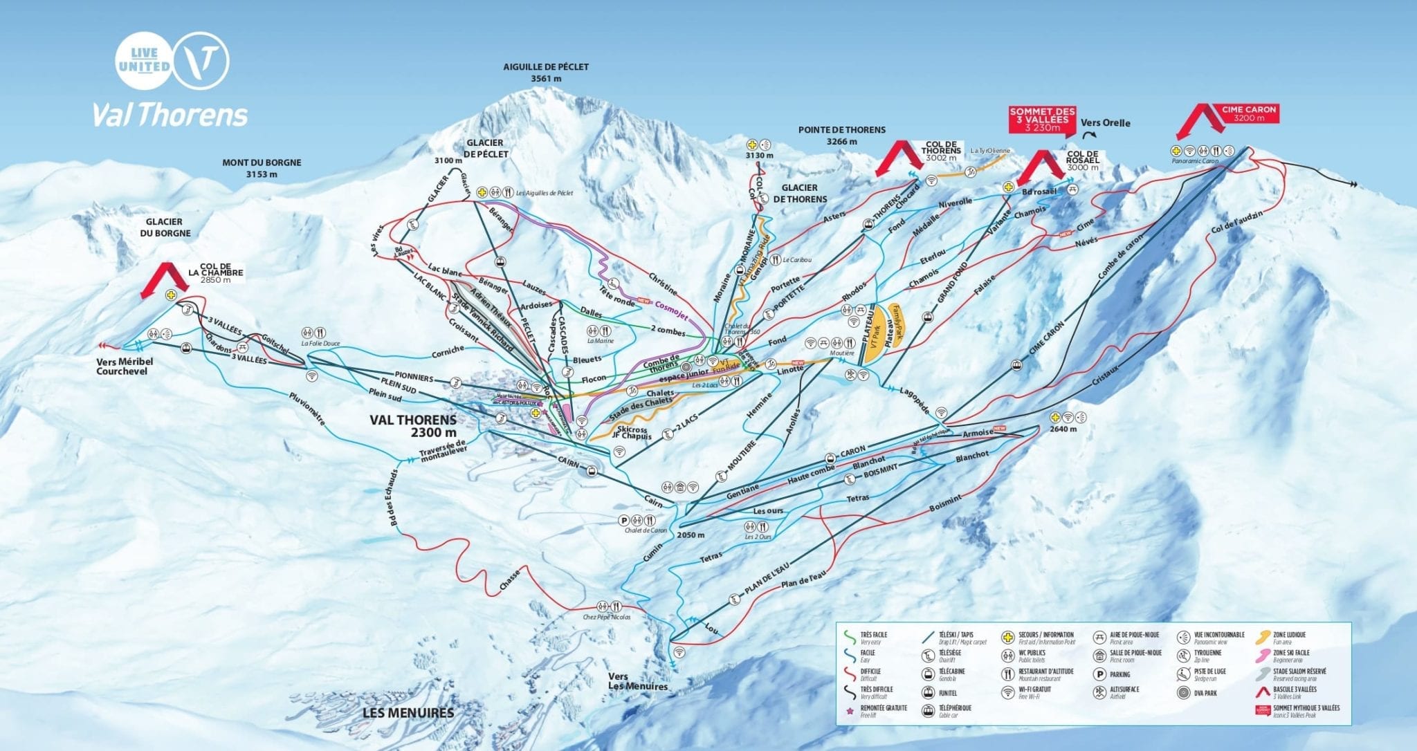 Val Thorens ski resort 2,300m - Europe's highest ski resort
